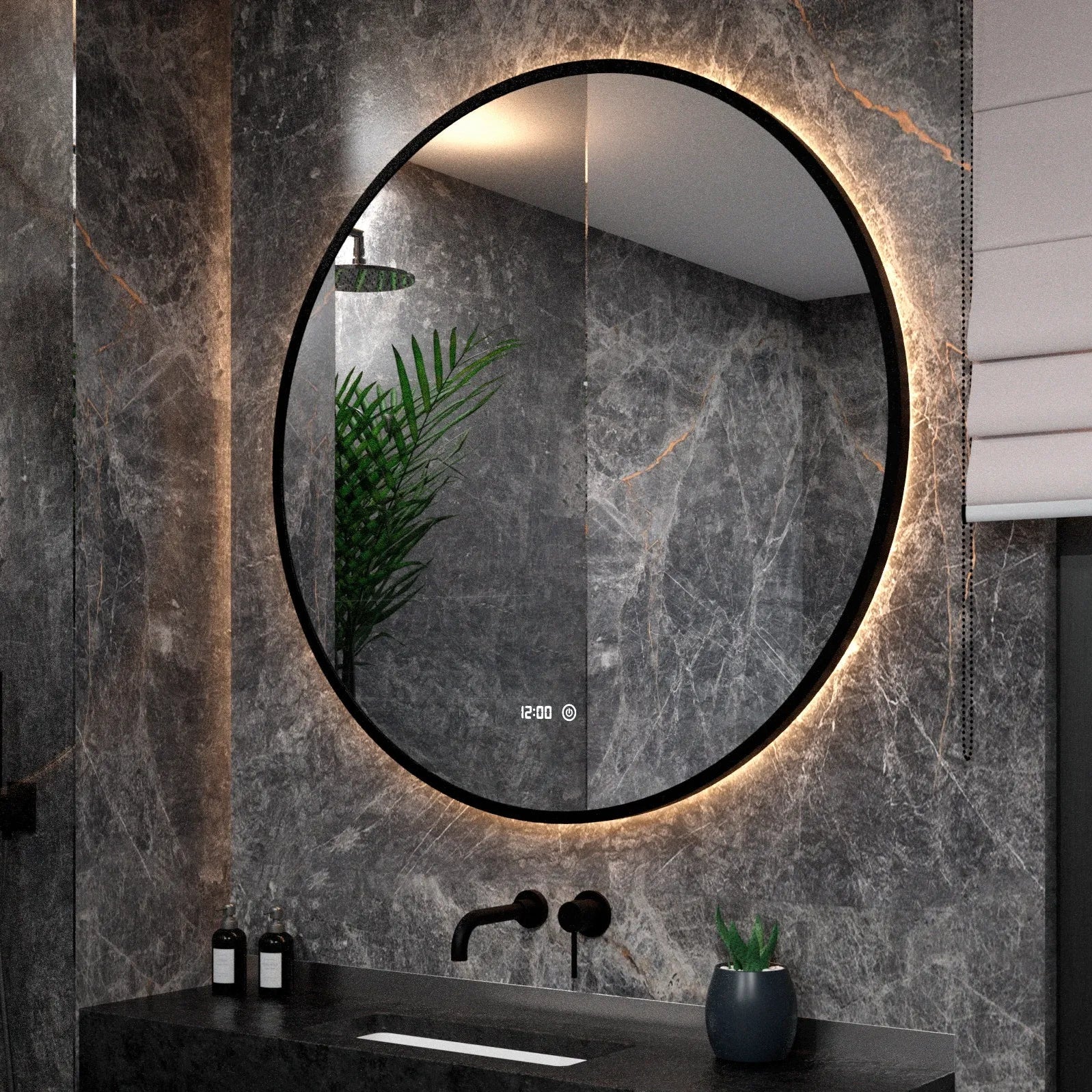 Badkamerspiegel - 120cm - Zwart Frame - WDtegels